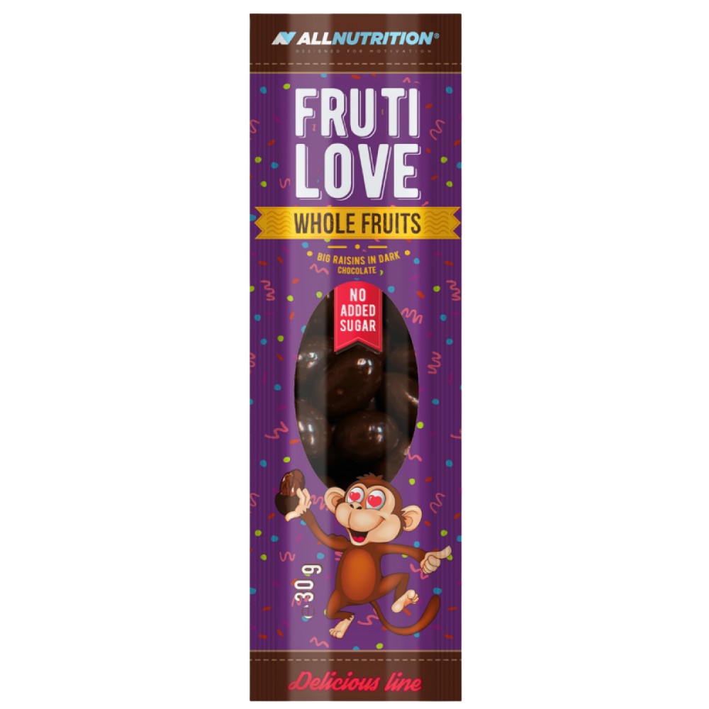 AllNutrition FrutiLove Big Raisins in Dark Chocolate - Стафиди в черен шоколад