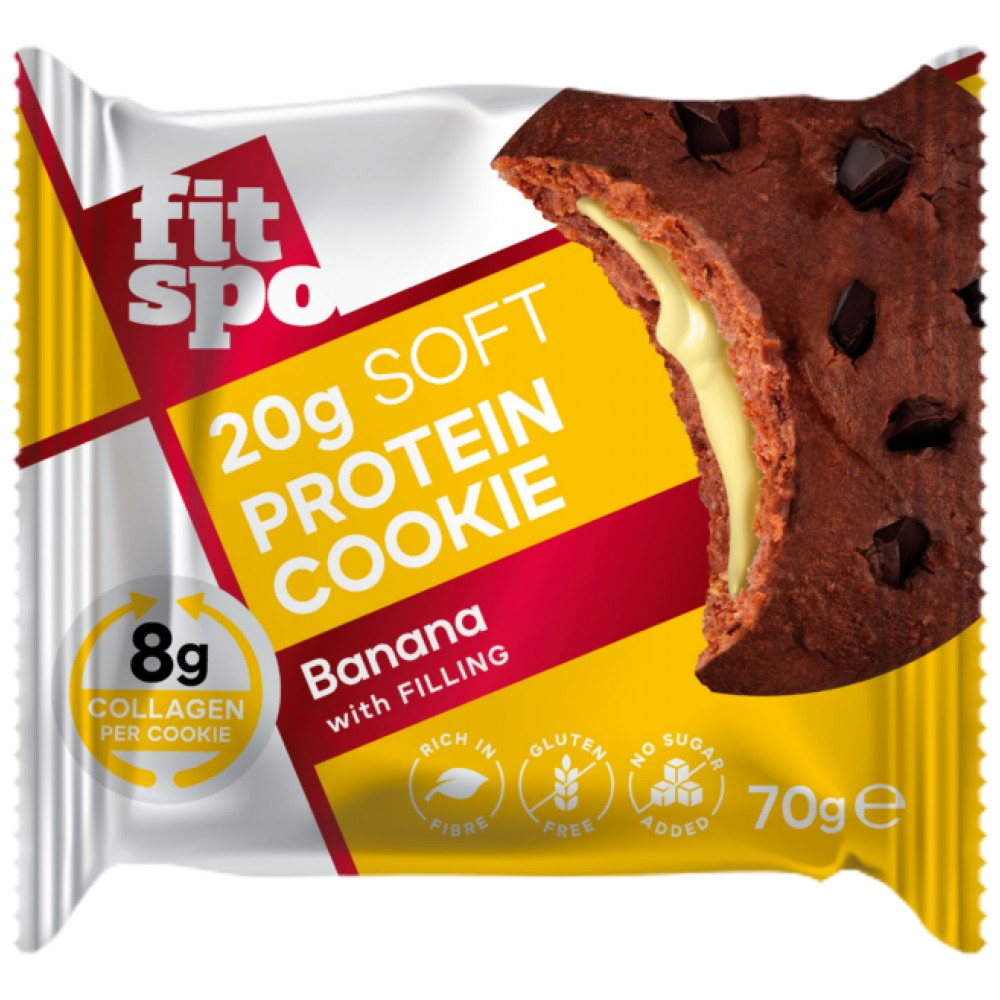 FIT SPO Soft Protein Cookie with 8g Collagen & No Added Sugar - Протеинова бисквита с колаген