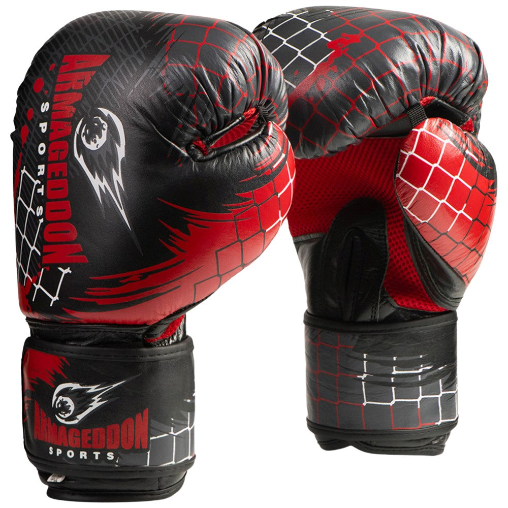 ARMAGEDDON Boxing Gloves Genuine Leather - Кожени боксови ръкавици черни
