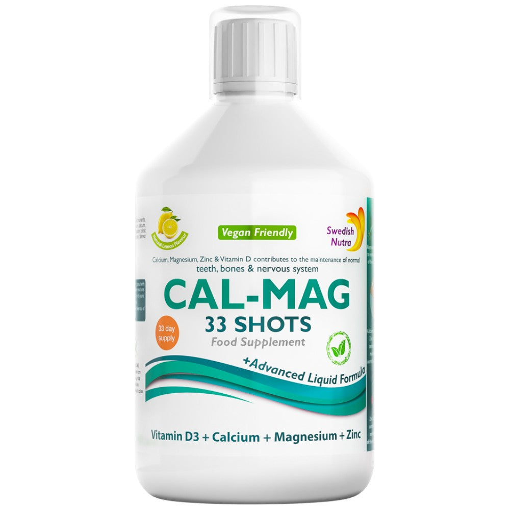 Swedish Nutra Cal-Mag Liquid + Vitamin C, D-3 & Zinc - Течен калций и магнезий с витамини