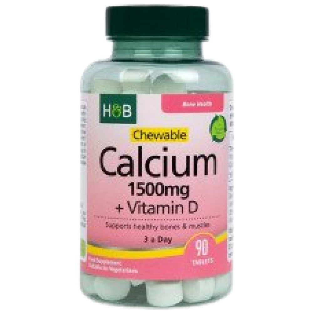 Holland And Barrett Chewable Calcium 1500 mg + Vitamin D - Калций с Витамин Д за дъвчене 1500 mg