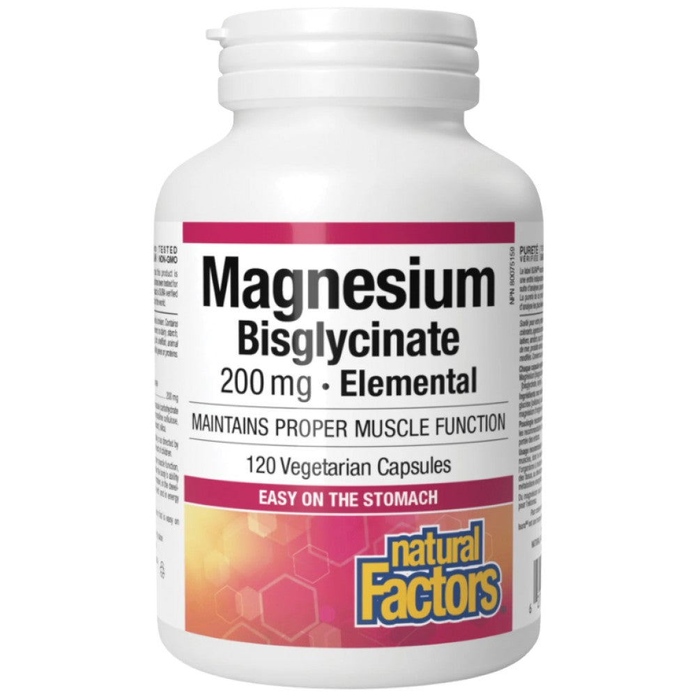 Natural Factors Magnesium Bisglycinate 200 mg - Магнезиев бисглицинат 200 mg