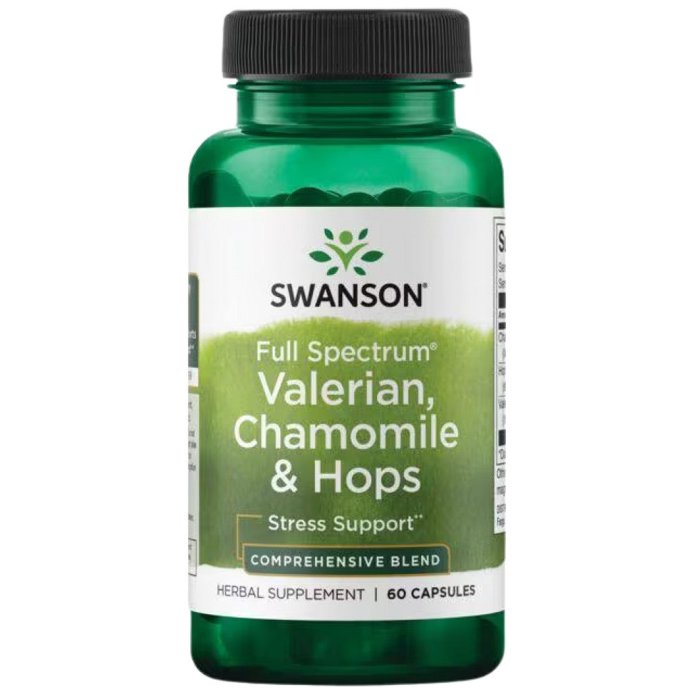 SWANSON Full Spectrum Valerian, Chamomile & Hops - Валериана, лайка и хмел
