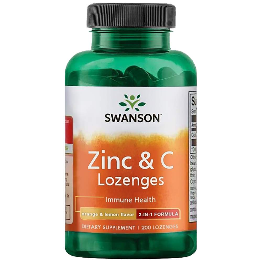 SWANSON Zinc and C Lozenges - Цинк с Витамин С таблетки за смучене