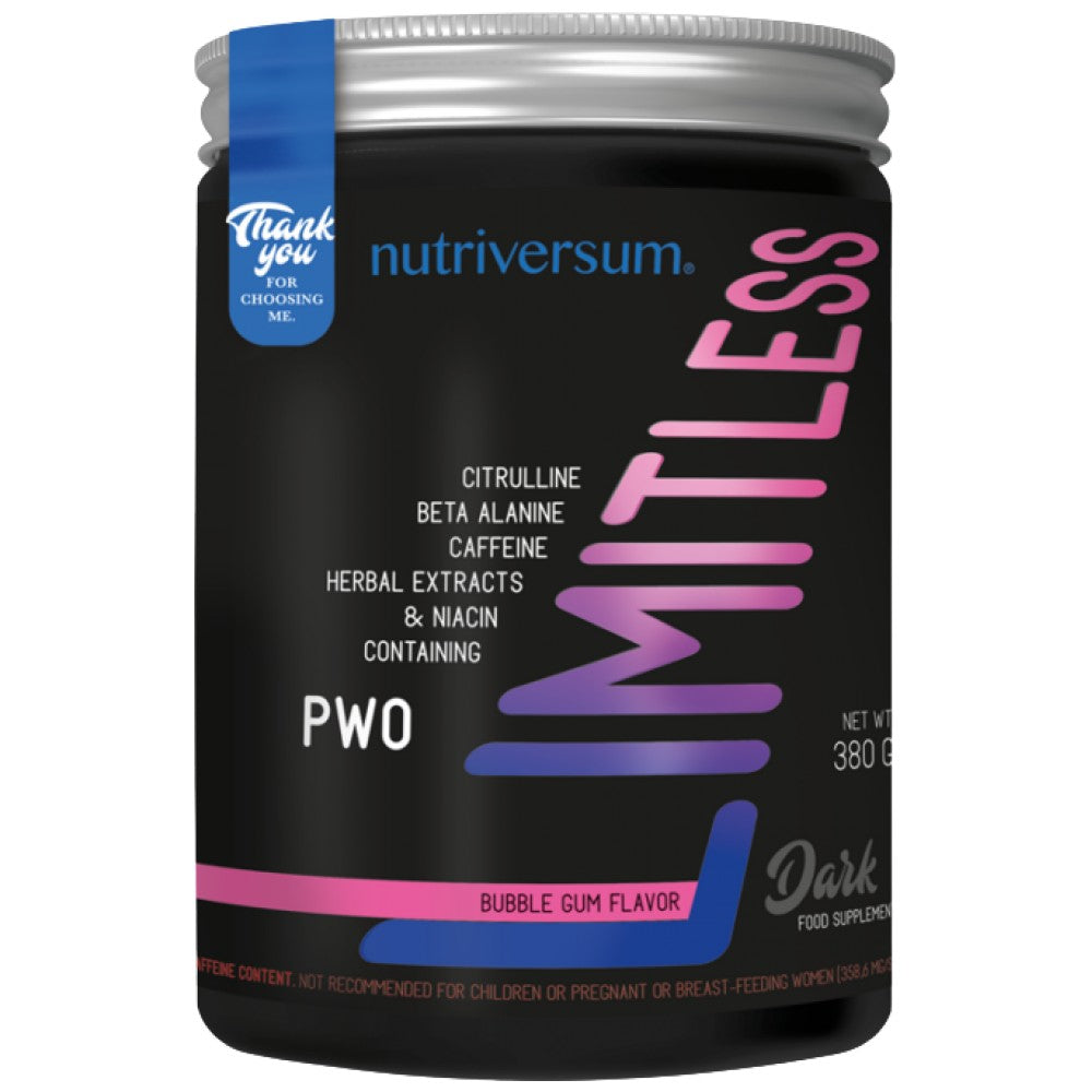 Nutriversum Limitless Dark Fat Burning Pre-Workout Formula - Предтренировъчна формула с фетбърнър