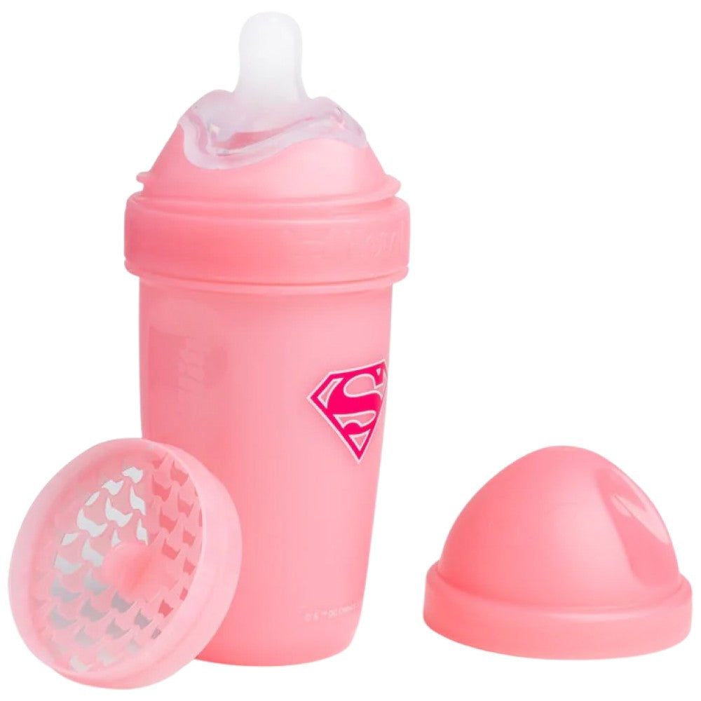 Herobility Double Anti-Colic Baby Bottle 240 ml Supergirl - Противоколично бебешко шише Supergirl 240 ml