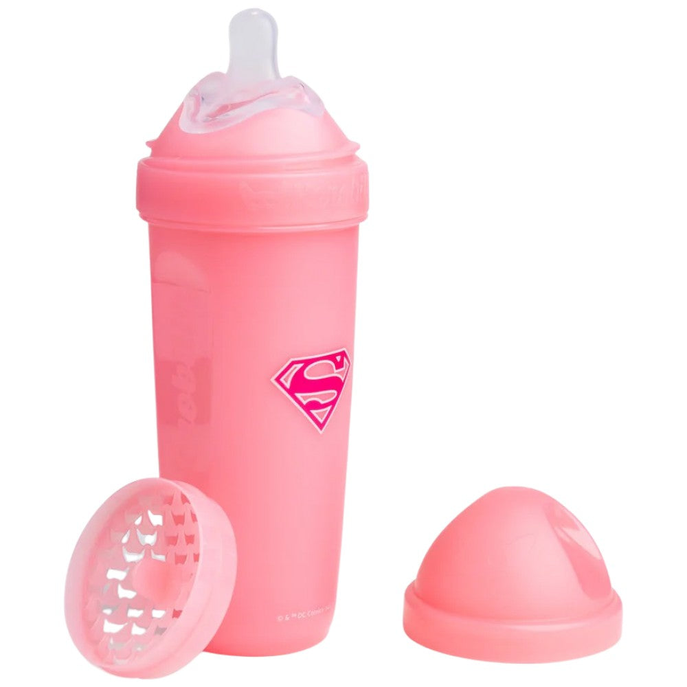 Herobility Double Anti-Colic Baby Bottle 340 ml Supergirl - Противоколично бебешко шише Supergirl 340 ml