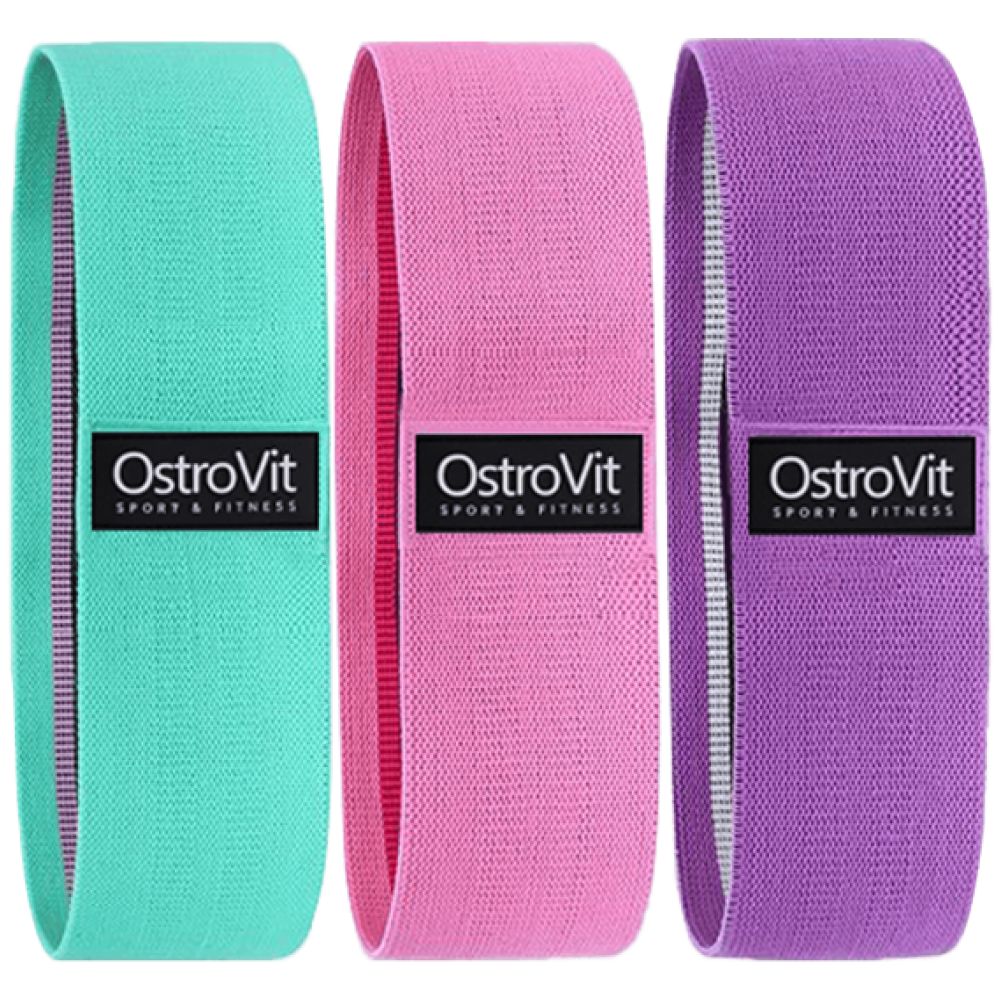OstroVit Комплект - Тренировъчни ластици с памучно покритие 3 части
