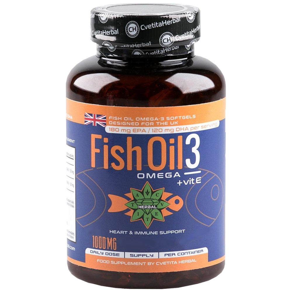 Cvetita Herbal Fish Oil 3 + Vitamin E 1000 mg - Рибено масло с Витамин Е 1000 mg