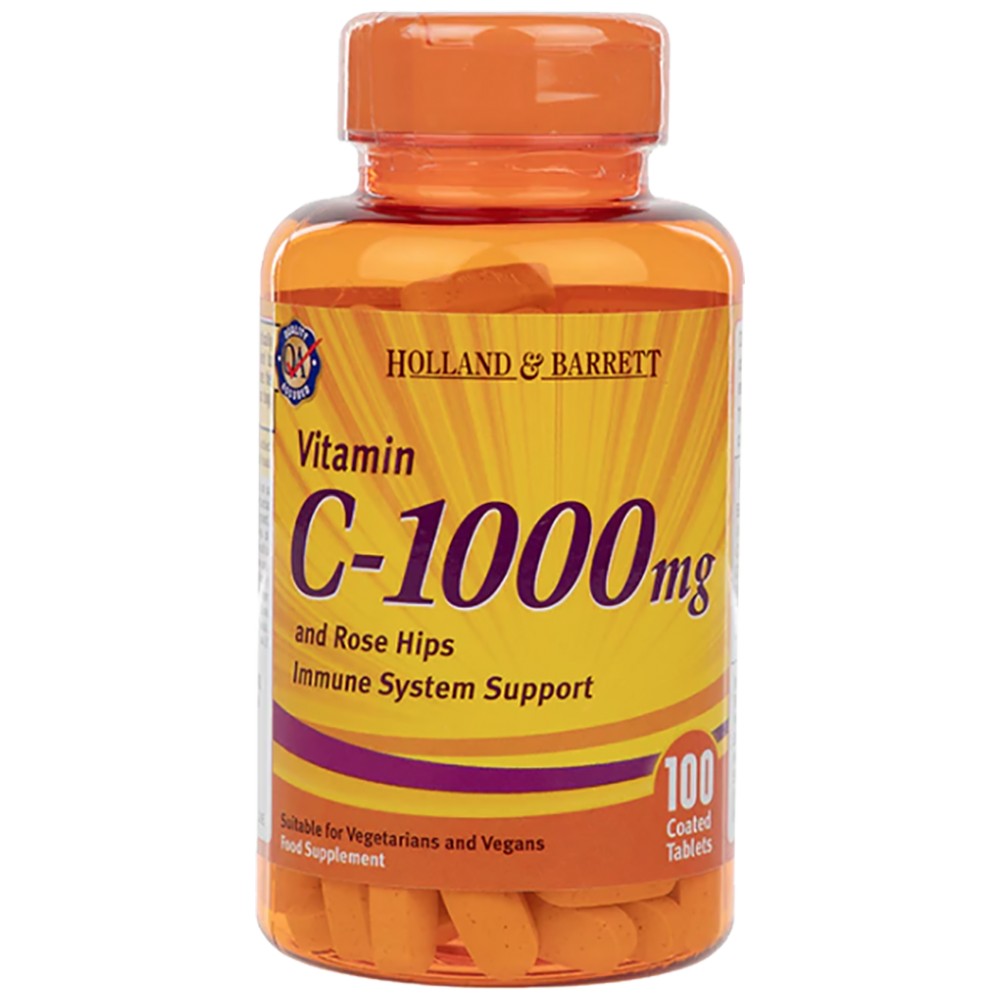 Holland And Barrett Vitamin C 1000 mg with Rose Hips & Bioflavonoids - Витамин С 1000 mg с шипка и биофлавоноиди