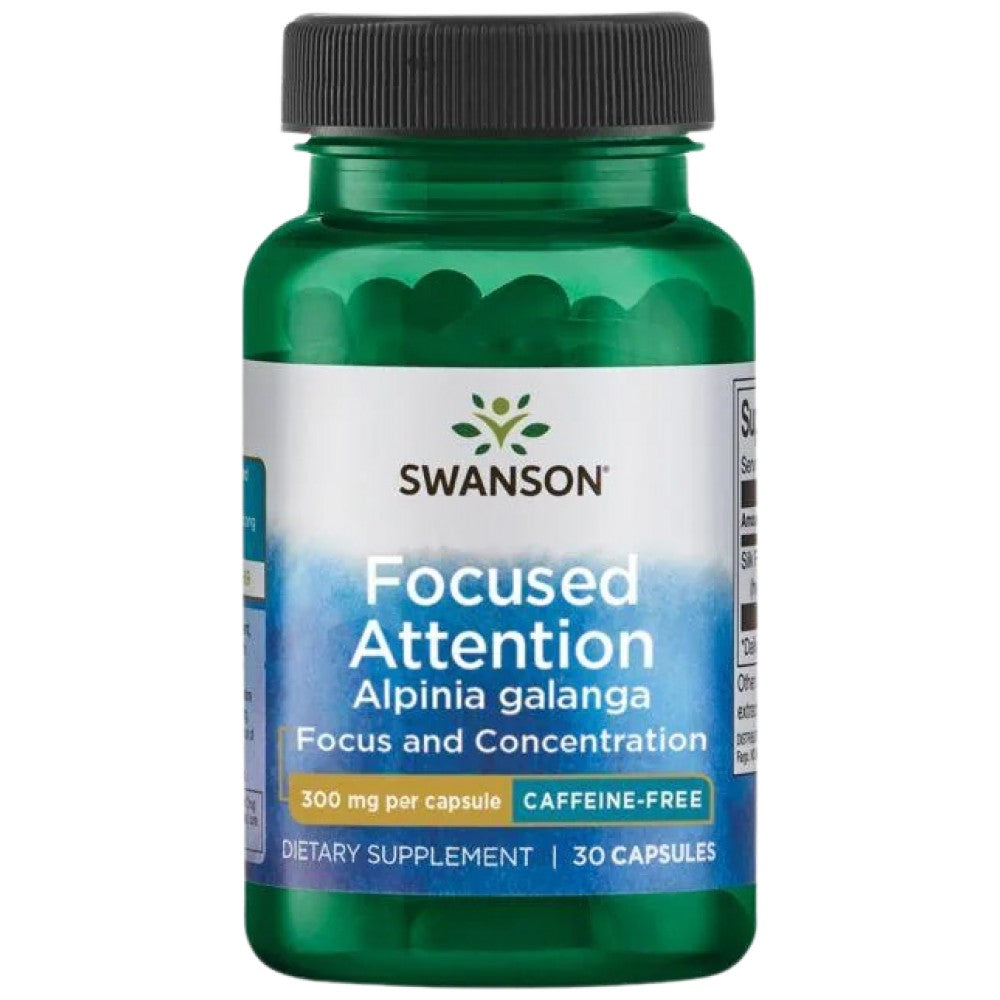 SWANSON Focused Attention Alpinia Galanga Caffeine-Free - Формула за фокус без кофеин
