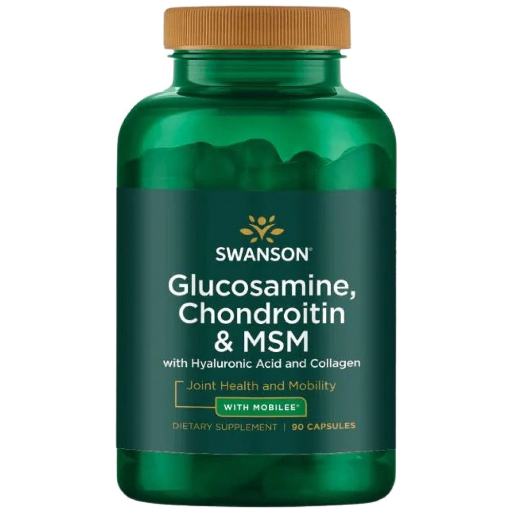SWANSON Glucosamine, Chondroitin & MSM with Hyaluronic Acid and Collagen - Глюкозамин с хондроитин, MSM и колаген