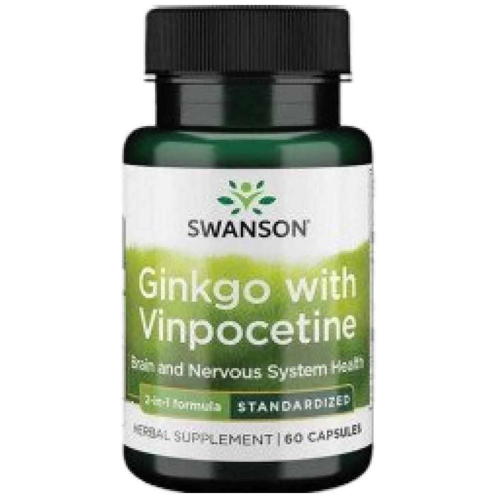 SWANSON Ginkgo with Vinpocetine 40 mg - Гинко с винпоцетин