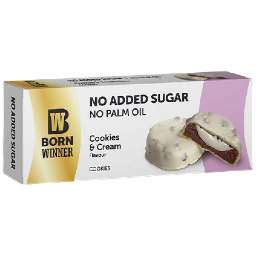 Born Winner Cookies No Added Sugar & Palm Oil Cookies & Cream - Бисквити без захар