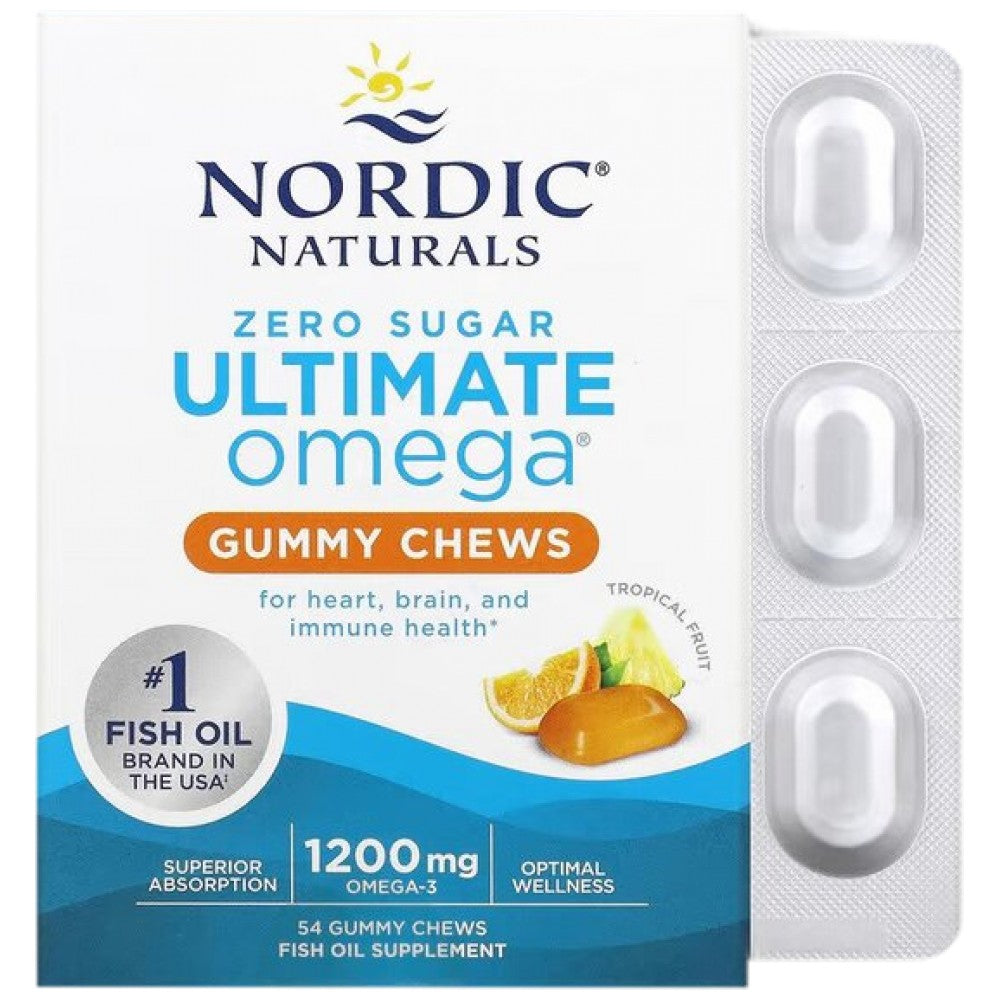 Nordic Naturals Ultimate Omega Gummy Chews 1200 mg - Рибено масло гъми 1200 mg