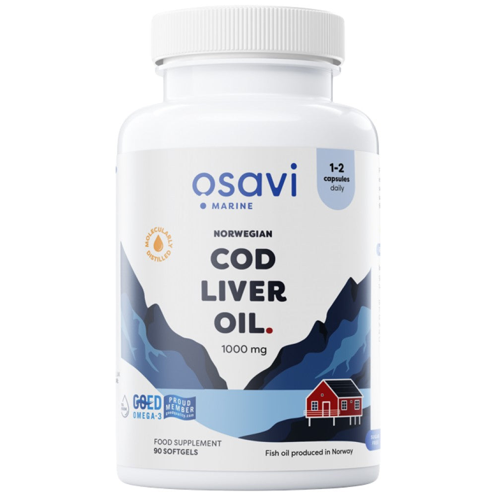 Osavi Norwegian Cod Liver Oil 1000 mg Lemon Flavored - Норвежко масло от черен дроб на треска 1000 mg