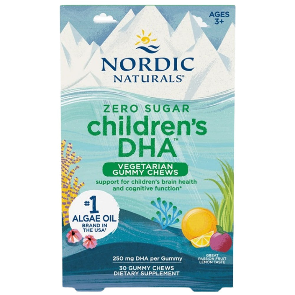 Nordic Naturals Children's DHA Vegetarian Gummy Chews 250 mg - Веган DHA за деца гъми 250 mg