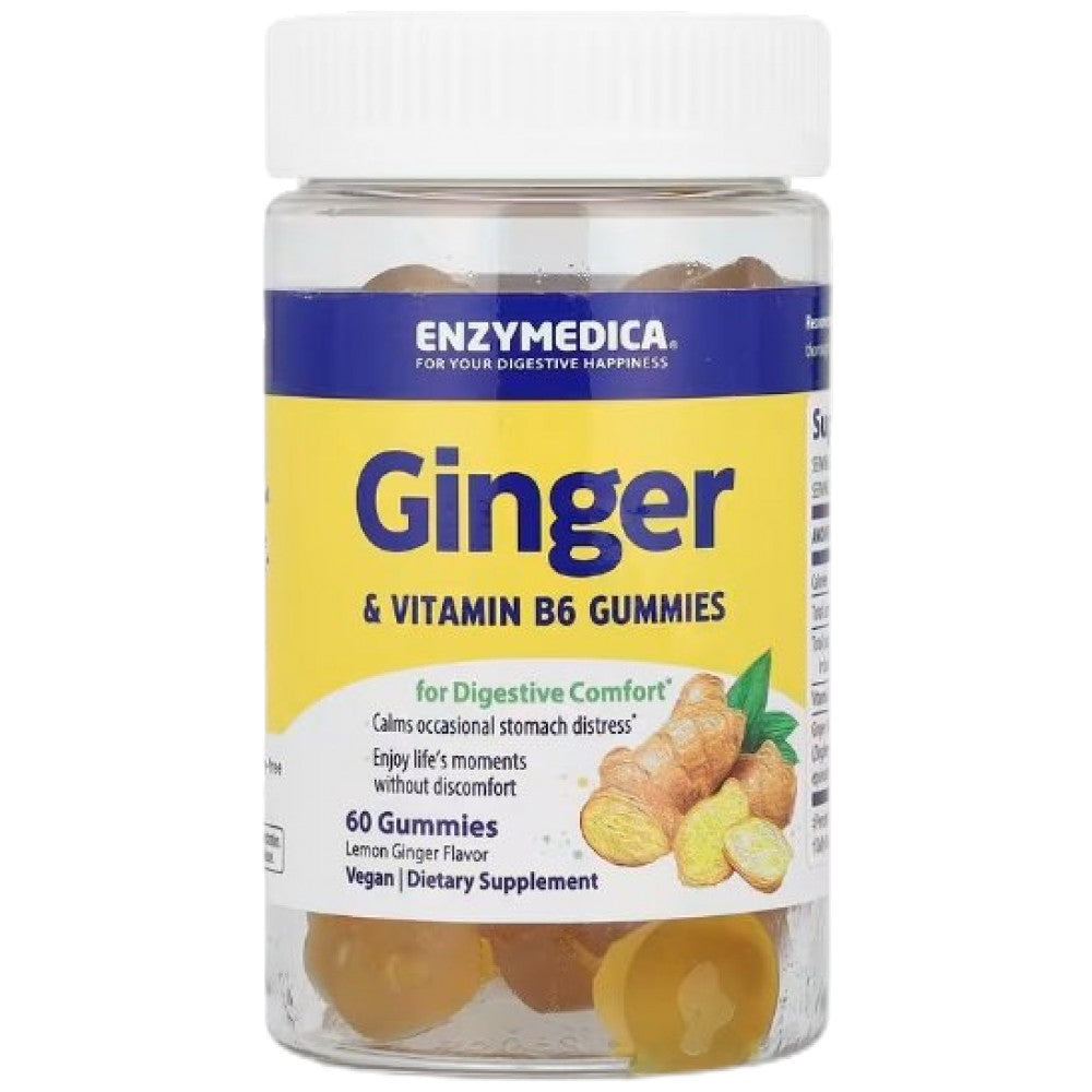 Enzymedica Ginger & Vitamin B6 Gummies - Джинджифил с Б6 гъми