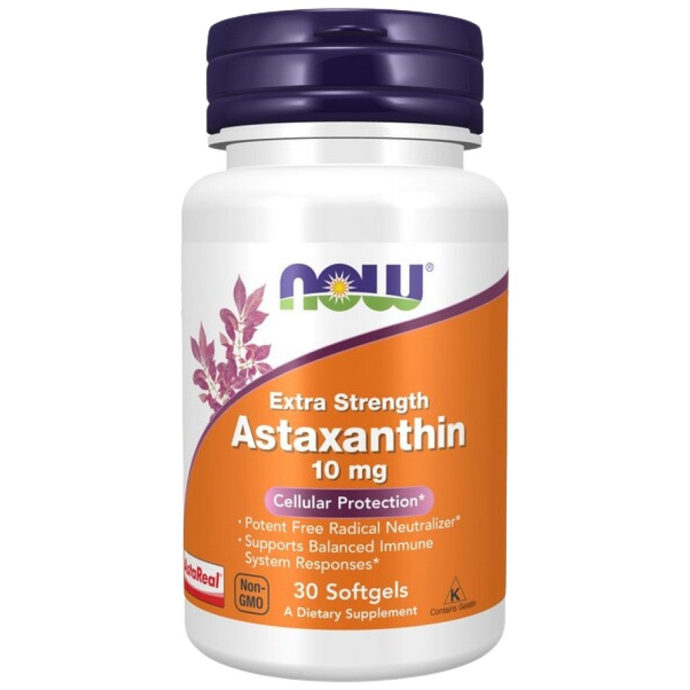 NOW Foods Astaxanthin 10 mg Extra Strength - Астаксантин 10 mg