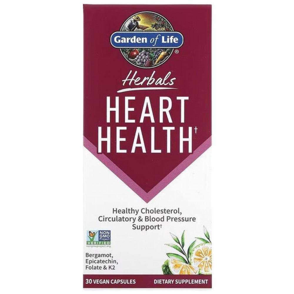 Garden Of Life Herbals Heart Health with Bergamot & K2 - Билкова формула за сърцето с бергамот