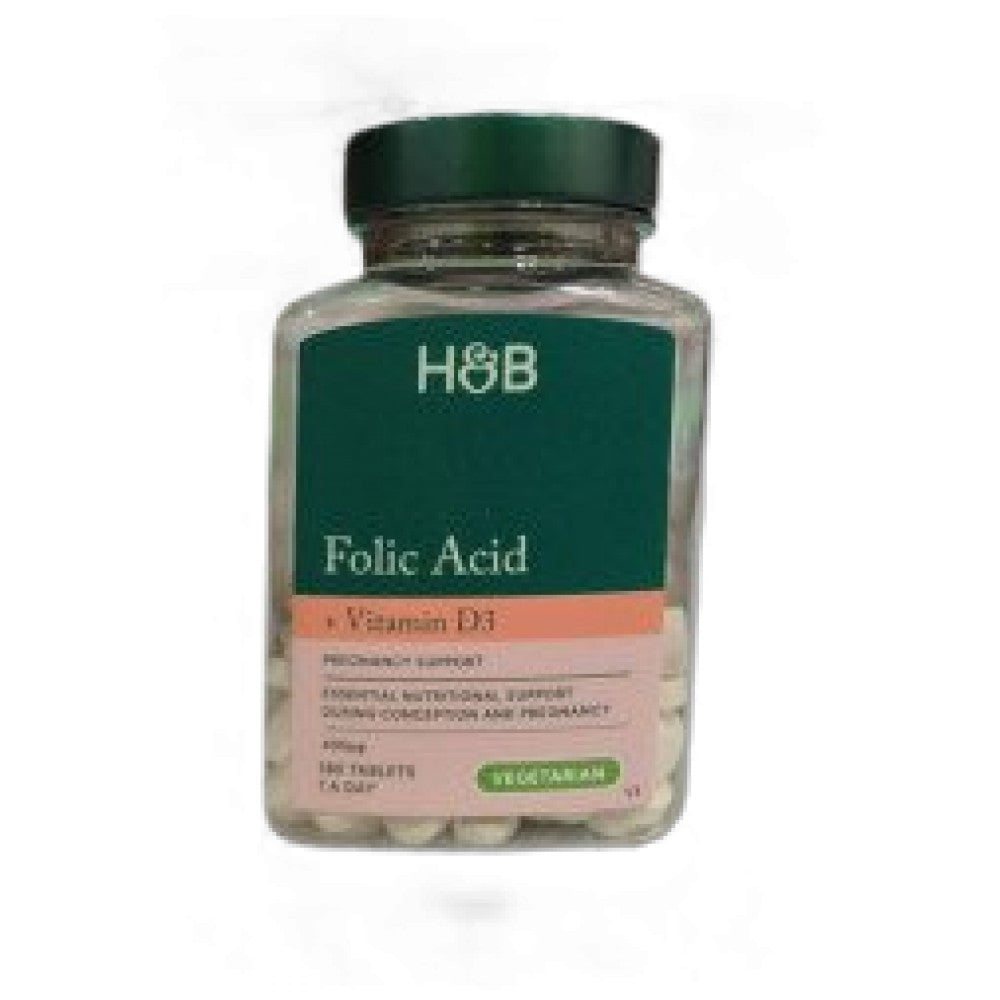 Holland And Barrett Folic Acid 400 mcg + Vitamin D 400 IU - Фолиева киселина с Витамин Д за бременни