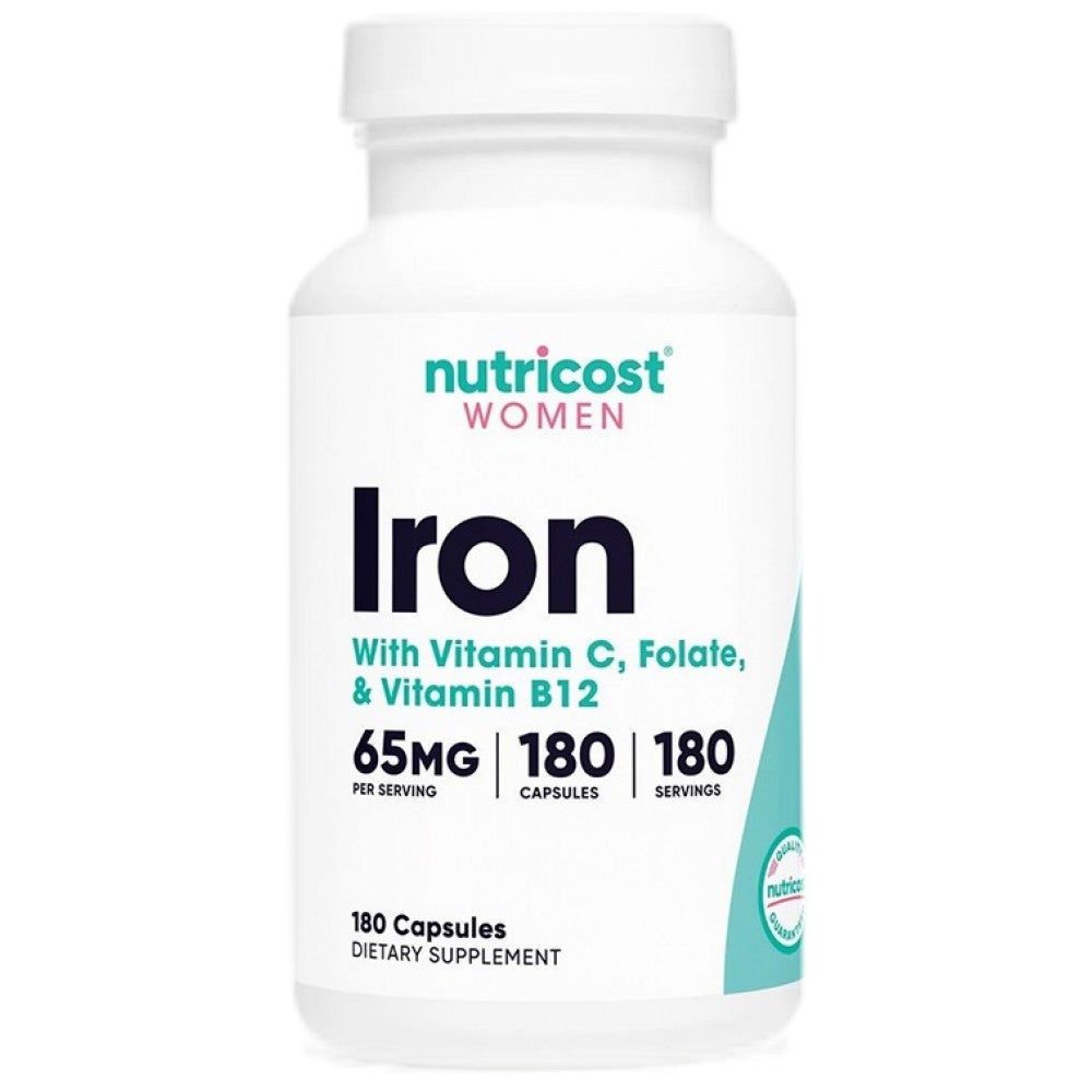 Nutricost Iron with Vitamin C, Folate & B12 Women Series - Желязо за жени с C, фолат и B12