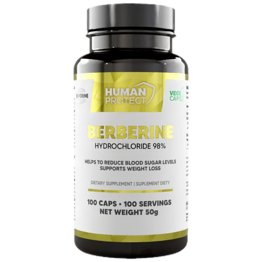 Human Protect Berberine HCl 400 mg 98% with Piperine - Берберин HCl с пиперин 400 mg