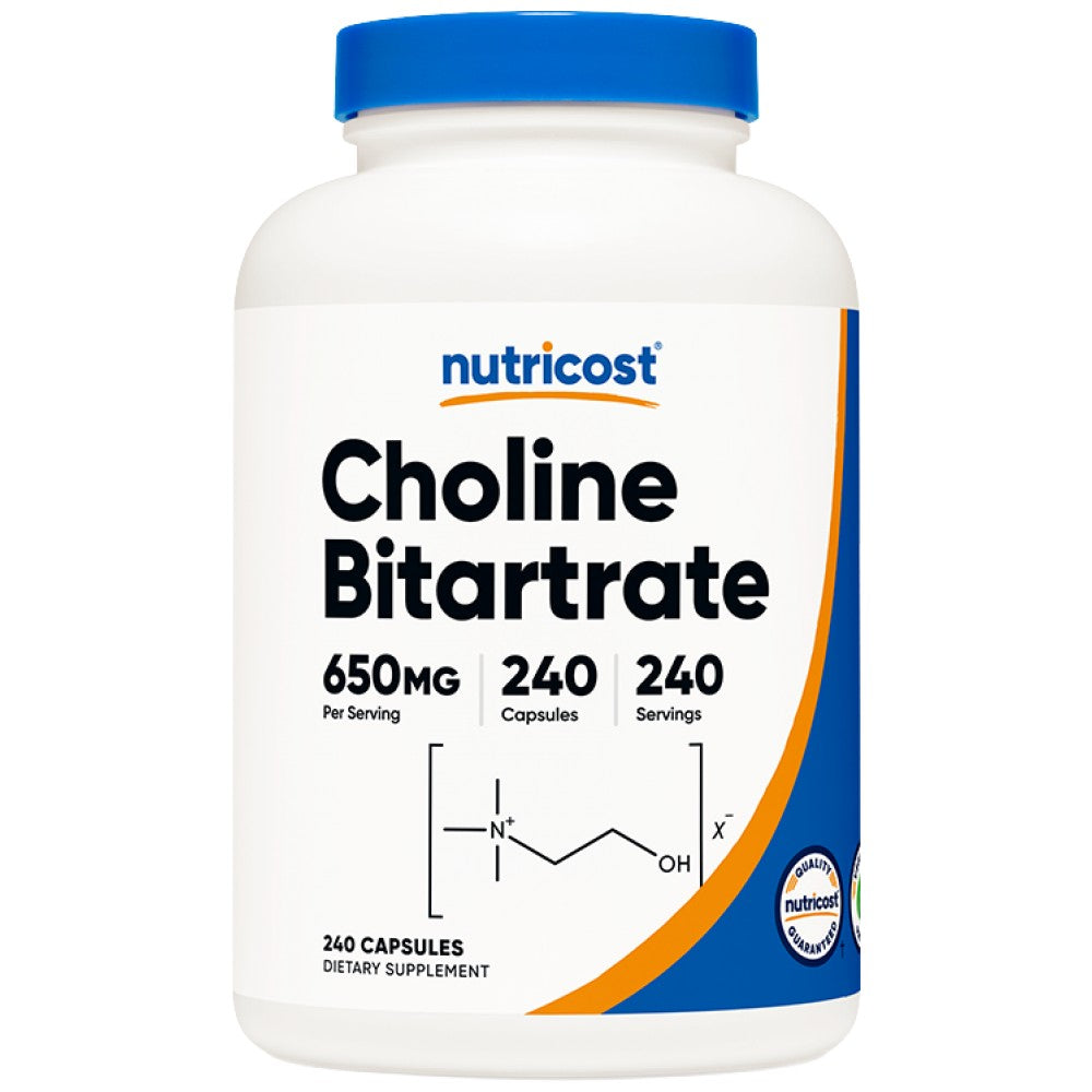 Nutricost Choline Bitartrate 650 mg Vitamin B4 - Холин 650 mg