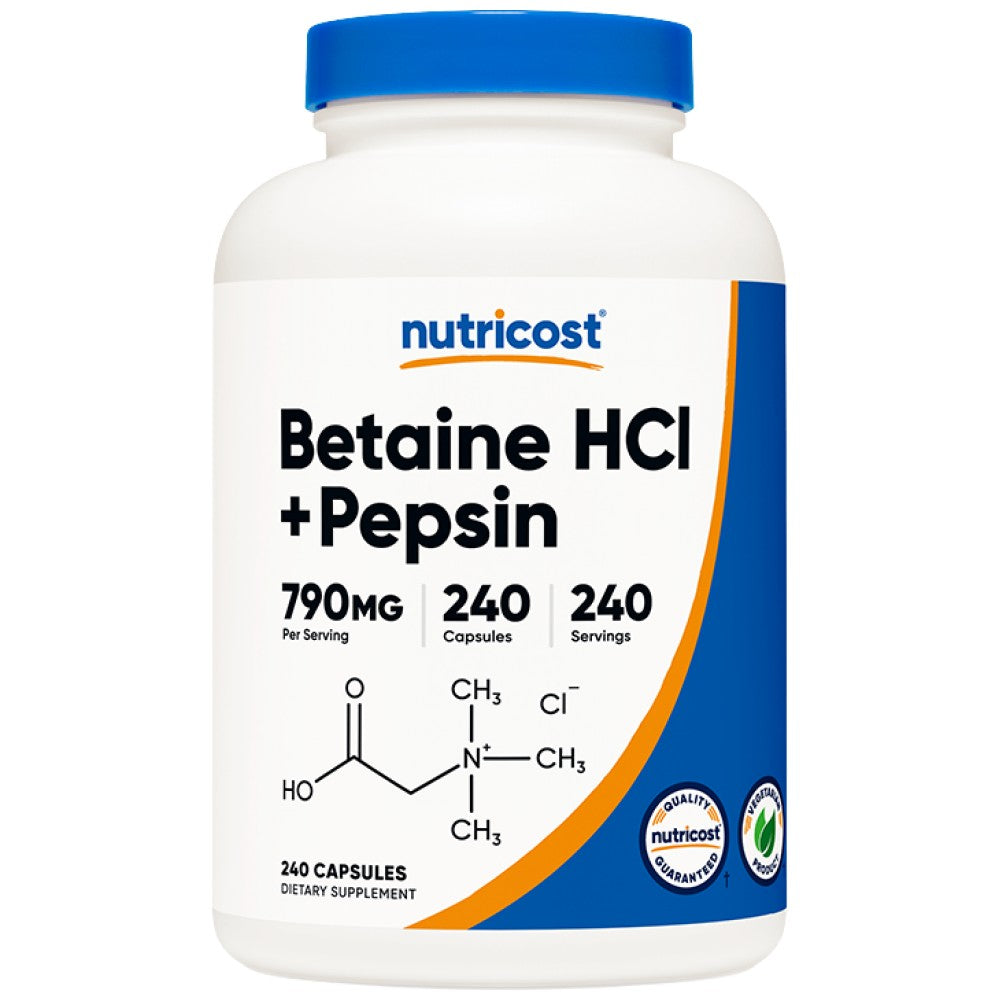 Nutricost Betaine HCL + Pepsin - Бетаин HCl с пепсин