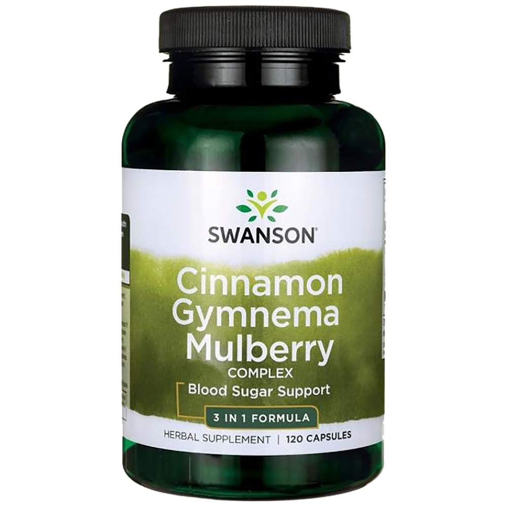 SWANSON Cinnamon Gymnema Mulberry Complex 525 mg - Канела, гимнема и черница за кръвна захар