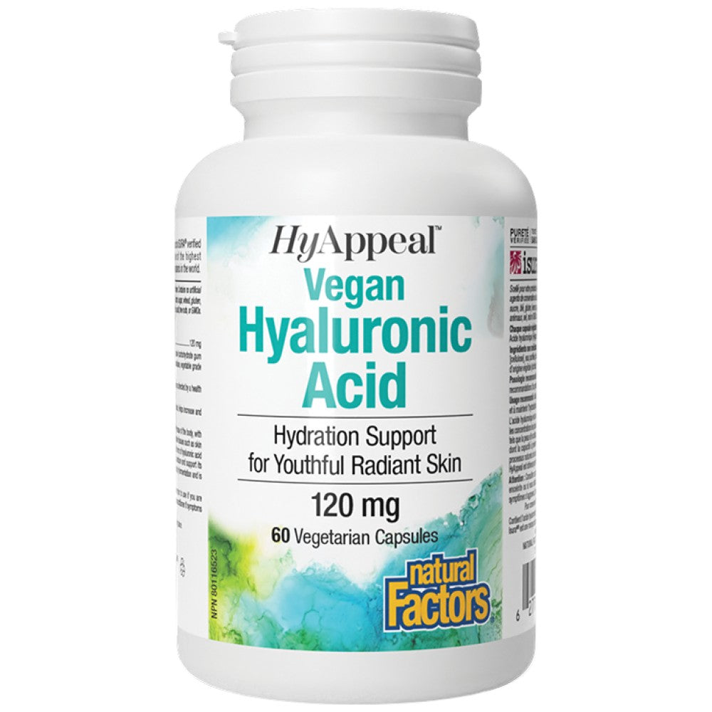 Natural Factors Vegan Hyaluronic Acid HyAppeal 120 mg - Веган хиалуронова киселина 120 mg