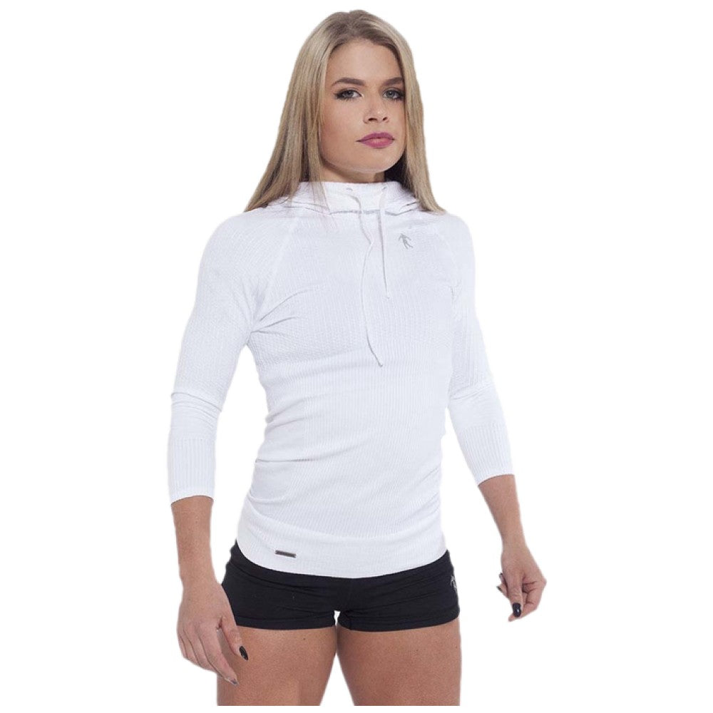 Kevin Levrone Дамско горнище Hoodie 01 LW The Legend White - Дамско горнище с качулка бяло