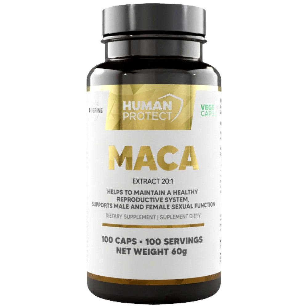 Human Protect Maca 500 mg with Black Pepper Extract - Мака с черен пипер 500 mg