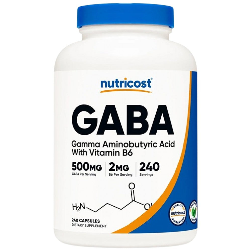Nutricost GABA 500 mg + B6 2 mg - ГАБА с Витамин Б6 500 mg