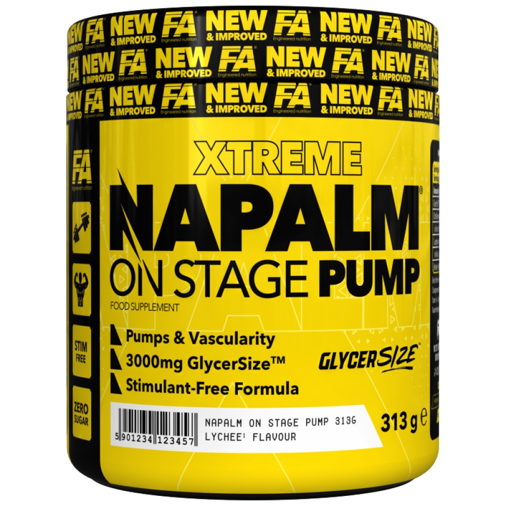 FA Nutrition NAPALM On Stage Pump Stim-Free Pre-Workout Formula - Помпа бустер без стимуланти