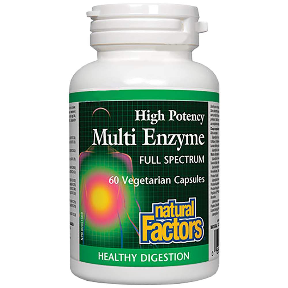 Natural Factors High Potency Multi Enzyme Full Spectrum 450 mg - Храносмилателни ензими