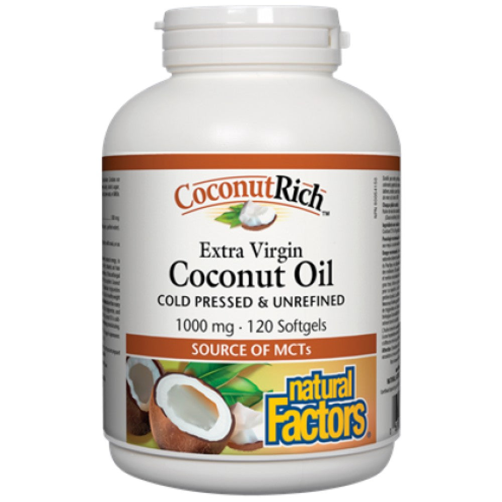 Natural Factors Coconut Oil Extra Virgin 1000 mg - Кокосово масло капсули 1000 mg