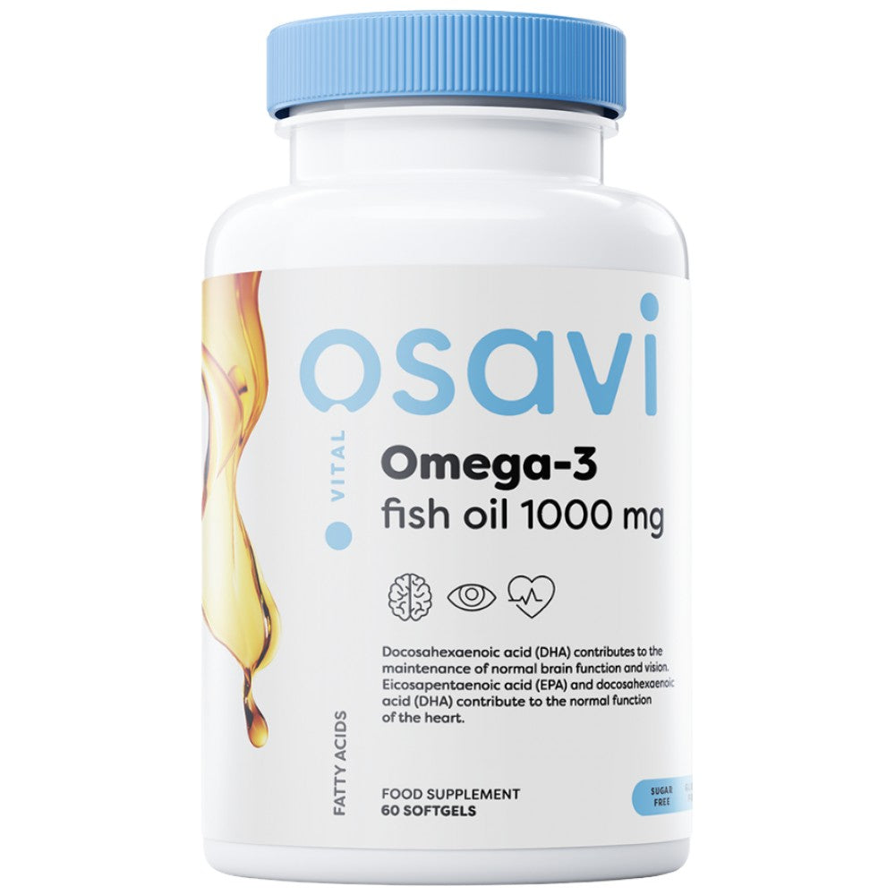 Osavi Omega 3 Fish Oil 1000 mg Lemon Flavor - Омега 3 рибено масло с лимон