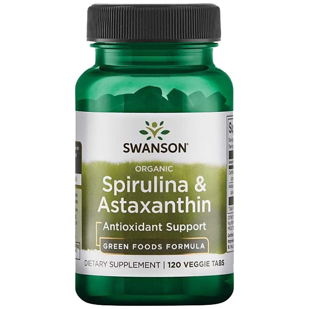 SWANSON Organic Spirulina & Astaxanthin - Спирулина с астаксантин