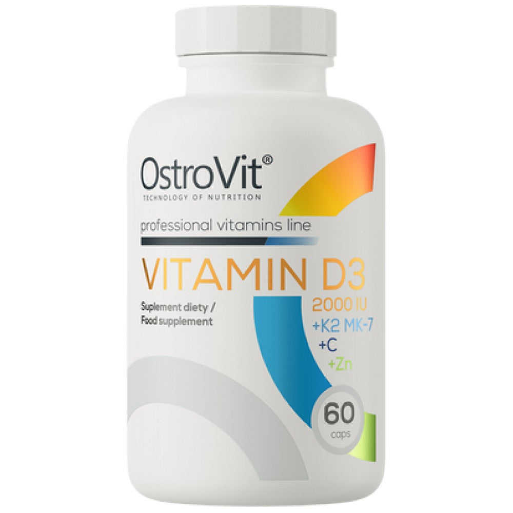 OstroVit Vitamin D3 2000 + K2 MK-7 + Vitamin C + Zinc - Витамин Д3 с К2, С и цинк