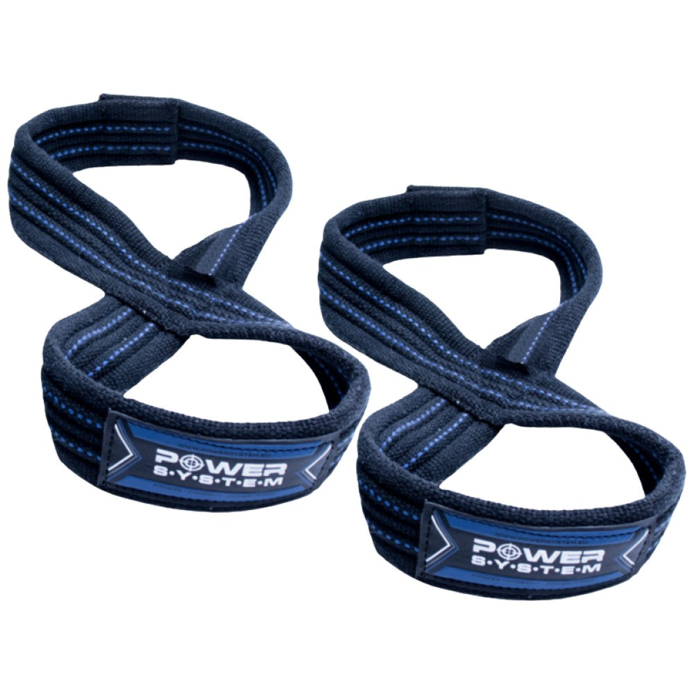 Power System Lifting Straps Figure 8 Black & Blue - Каишки за вдигане на тежести Figure 8 черно-сини