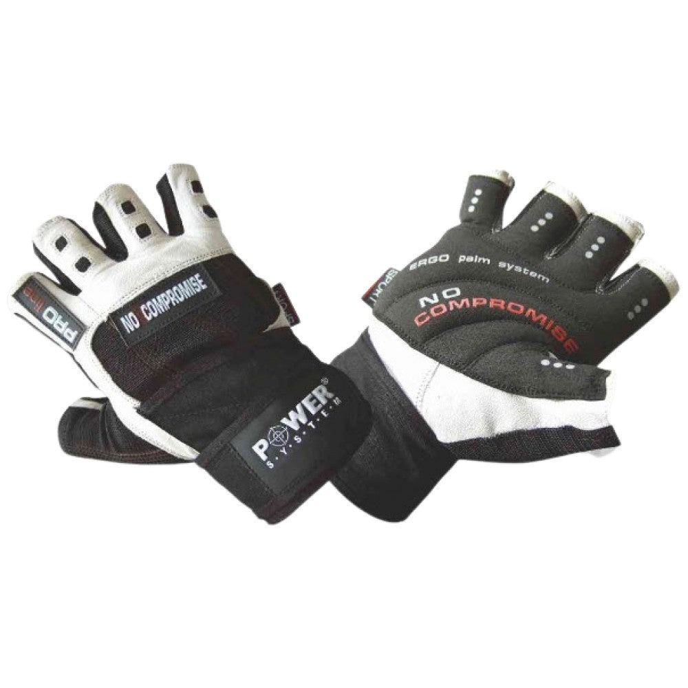 Power System Training Gloves with Wristwraps No Compromise White / Black - Тренировъчни ръкавици с накитници