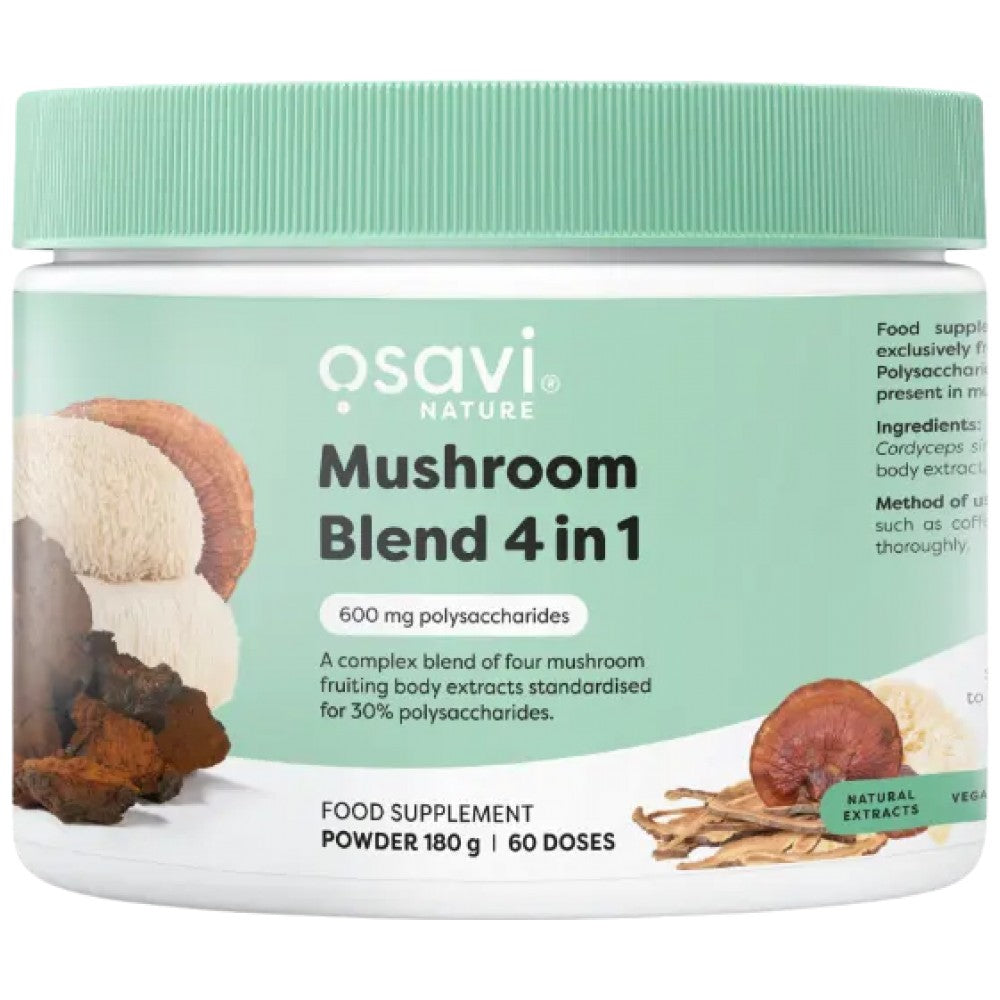 Osavi Mushroom Blend 4 in 1 Lion's Mane, Cordyceps, Reishi & Chaga - Комплекс от 4 гъби