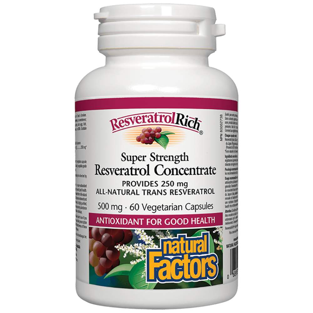 Natural Factors Super Strength Resveratrol 250 mg - Ресвератрол 250 mg