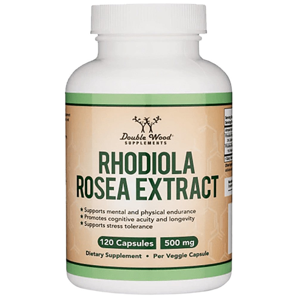 Double Wood Supplements Rhodiola Rosea Extract 500 mg - Родиола розова екстракт 500 mg