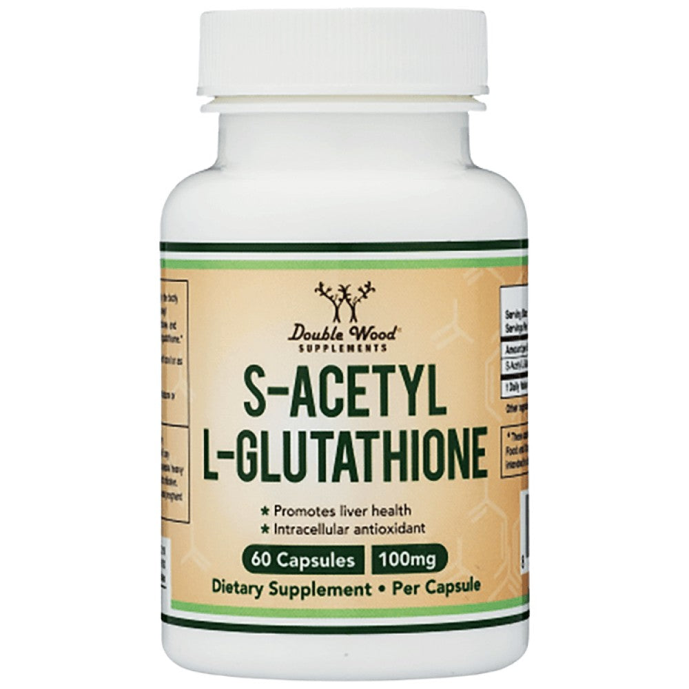 Double Wood Supplements S-Acetyl-L-Glutathione 100 mg - Ацетил глутатион 100 mg
