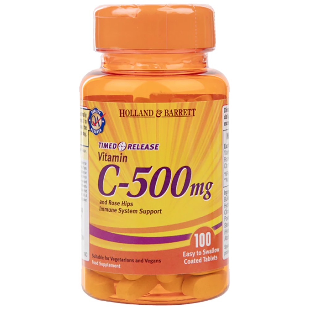 Holland And Barrett Vitamin C 500 mg Timed Release - Витамин C 500 mg бавно освобождаване