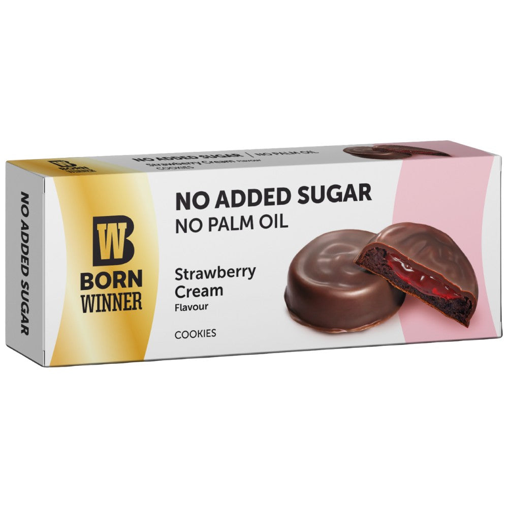 Born Winner Cookies No Added Sugar & Palm Oil Strawberry Cream - Бисквити с ягодов крем без захар