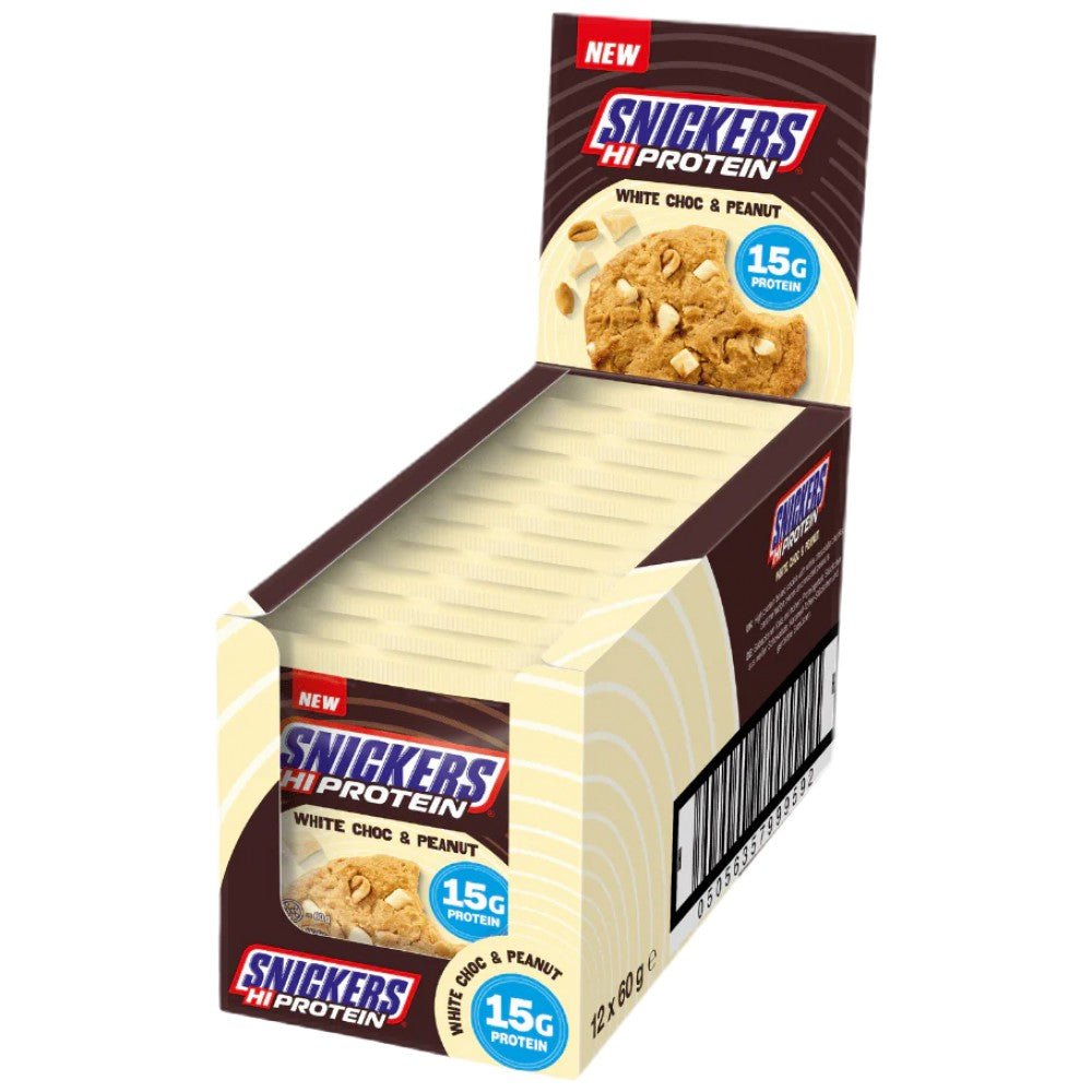 Snickers High Protein Cookie White Chocolate & Peanut - Протеинова бисквита Snickers бял шоколад