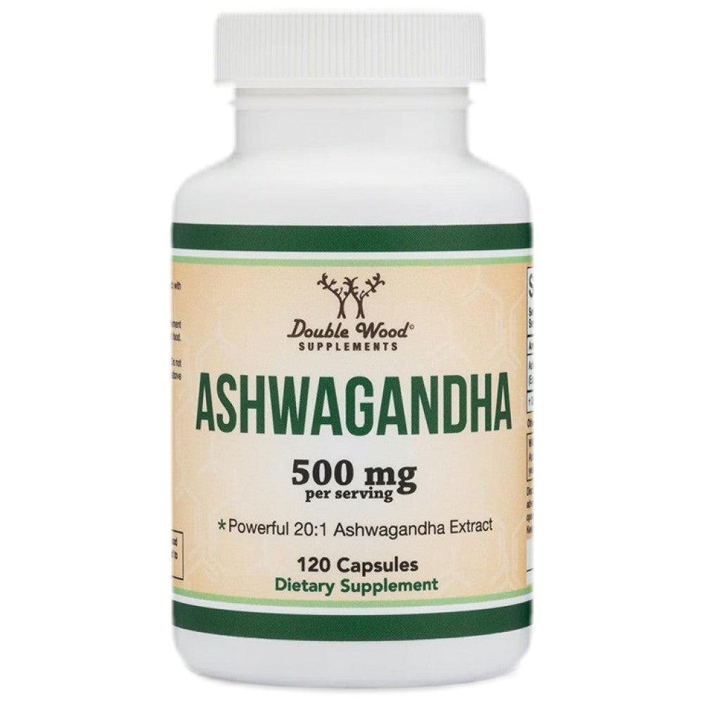 Double Wood Supplements Ashwagandha 500 mg 20:1 Extract - Ашваганда екстракт 500 mg